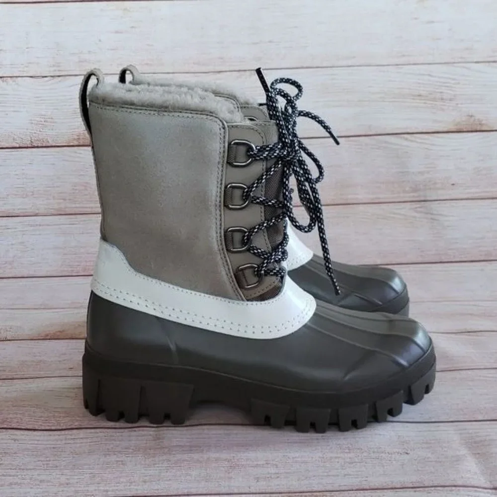 Rag & Bone Snow Winter Thermal Water Resistant Suede Rubber Shearling Boots 38